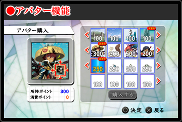 チュンソフト歴代ゲームに登場するキャラクターのアバターも買うことができます。
